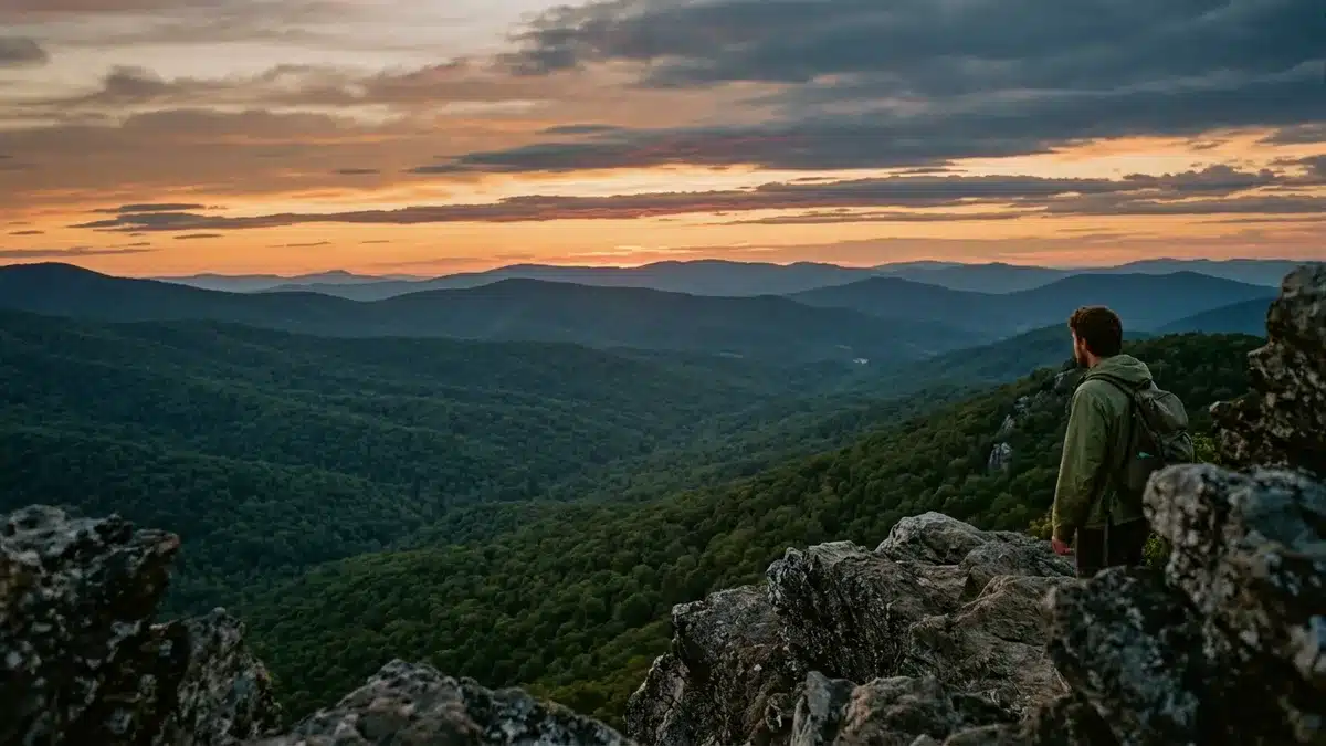 Sunset views from Shenandoah National Park hiking trails