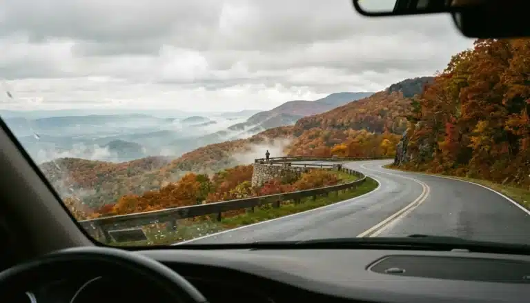 Skyline Drive overlook showing the best place for fall colors in Virginia's Shenandoah Valley