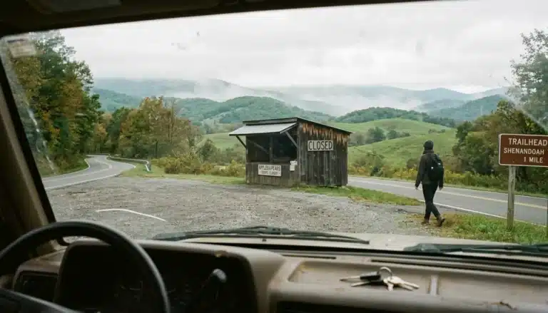 Overlook pull-off in the Shenandoah Valley showing hidden gems Virginia weekend travelers often miss