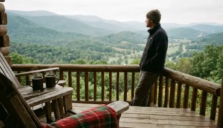 Romantic cabin in Virginia's Shenandoah Valley with mountain views, ideal for couples booking a 2026 getaway