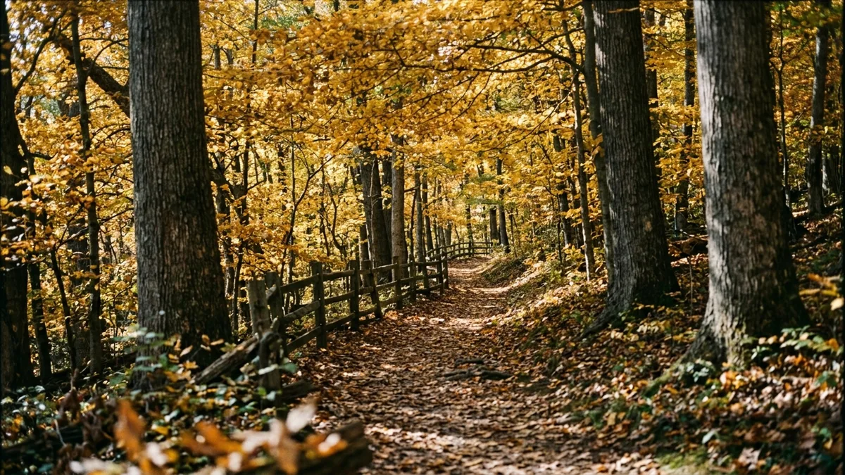 hiking near luxury wellness cabin Shenandoah Virginia in fall foliage season