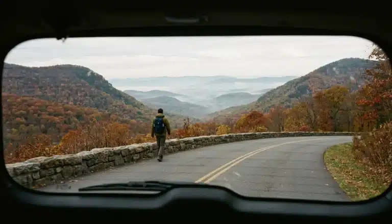 Fall foliage view along Skyline Drive showing why October is the best month to visit Shenandoah National Park