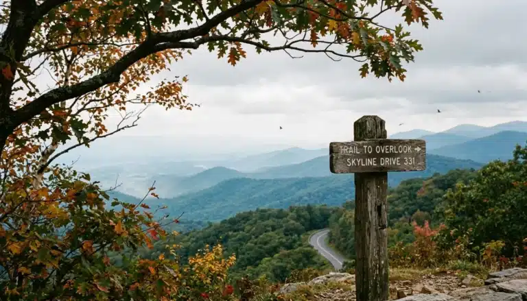 Overlook view along Skyline Drive showing which part of Shenandoah is the best for mountain scenery