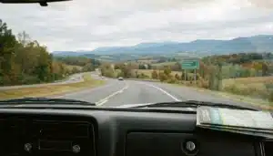 Highway view of the Shenandoah Valley showing how far Luray VA is from surrounding areas by car