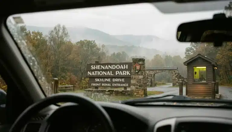 Front Royal entrance to Skyline Drive, the best starting point for DC and Northern Virginia travelers