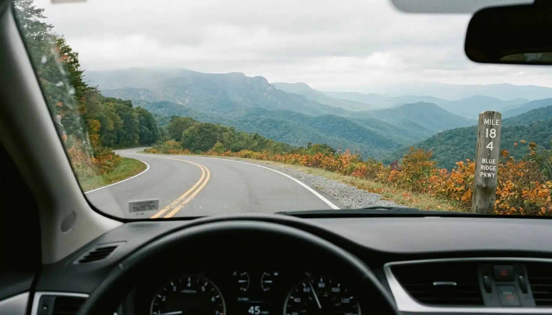 Skyline Drive overlook road on a quiet outing from Shenandoah Farms, VA
